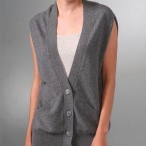 Vince Cashmere Sleeveless Gray Sweater Vest